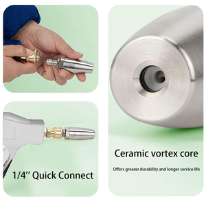 Buse de pulvérisation turbo haute pression à connexion rapide 1/4'' 360° °   Matériel en acier inoxydable rotatif pour pistolet à eau de lavage de voiture - Product Image 2