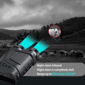 Jumelles de vision nocturne HD R12 avec caméra, zoom 10X, résolution FULL HD, télescope infrarouge rechargeable pour la chasse en extérieur et la vidéo - Product Image 4
