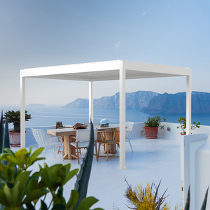 Pérgola impermeable <span class=keywords><strong>para</strong></span> jardín al aire libre, pérgola de aluminio con apertura, <span class=keywords><strong>techo</strong></span> de louver - Product Image 4