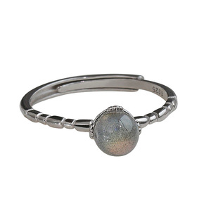 Moonstone <b>Ring</b> For Women 925 Sterling Silver Adjustable Opening Simple Design Gift Jewelry - Product Image 5