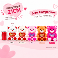 Ours en peluche assortis en forme de cœur, crème, rose, orange, blanc, en provenance directe d'usine, animaux en peluche OEM ODM pour les marques de la Saint-Valentin