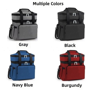 Sac isotherme double couche en PEVA avec logo personnalisé, sac de pique-nique extérieur, sac à lunch, grande capacité, sac isotherme portable pour aliments - Product Image 3