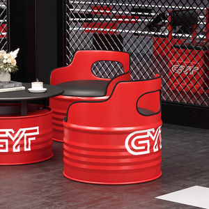 Juego de barra de hierro forjado industrial con diseño de tambor de aceite Sofá de cabina de cafetería personalizado-Uso comercial Ecológico Durable - Product Image 3