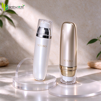 Flacon Pompe Airless Double Couche à Vide (15ml/30ml/50ml) pour Émulsion, Format Voyage, avec Bouchon à Vis, Portable