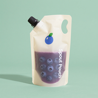 Vente en gros Emballage de pochette à bec verseur écologique personnalisé pour jus de fruits Pochette pour liquide recyclable de 500ml