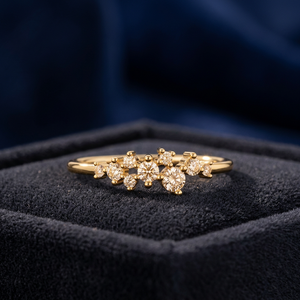 Anillo de Diamantes en Racimo con Corte Brillante Chapado en Rodio de Oro Sólido de 14K para Mujer, Joyería de Moda de Alto Valor VLOVE, Claridad SI2, Color H - Product Image 3