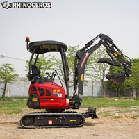 Miniexcavadora Rhinoceros XN18 de 1.8 Toneladas con Motor Kubota/Yanmar, Certificación CE y EPA