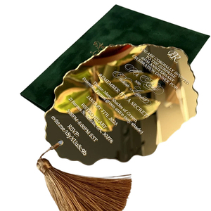 Bán buôn Nhung Phong bì Acrylic thẻ lời mời đám cưới với sáp con dấu sticker cho thiết lập thấp moq lời mời đám cưới <span class=keywords><strong>RSVP</strong></span> thẻ - Product Image 1