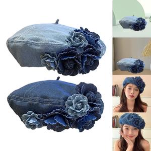 Cappello da donna in Denim leggero cappello Casual comodo da pittore per l'autunno primavera trekking regalo perfetto - Product Image 4