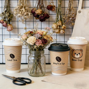 नया डिजाइन अपने स्वयं के पर्यावरण के अनुकूल जैव-अपग्रेडेबल डिस्पोजेबल गुलाबी क्रिसमस लेटेड पेपर कप सेट ढक्कन के लिए कवर - Product Image 2