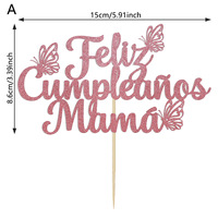 Meistverkaufte Muttertags-Cupcake-Karten-Einlagen Papier-Kuchendekoration für Party-Desserttisch Individuelles Design für Muttergeburtstag