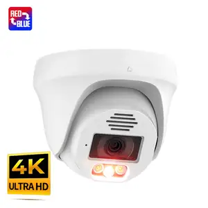 Techage – caméra dôme Cctv réseau 4K, détection de visage, caméra de sécurité Ip Poe, caméra dôme Poe 8Mp