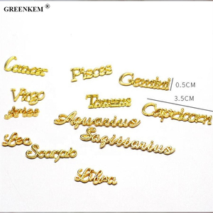 จี้สร้อยคอคริสตัลรูปกลุ่มดาว<span class=keywords><strong>สี</strong></span>ทองพร้อมตัวอักษรสวยงาม3D 12ชิ้น/เซ็ตสำหรับตกแต่ง<span class=keywords><strong>เล็บ</strong></span> - Product Image 5
