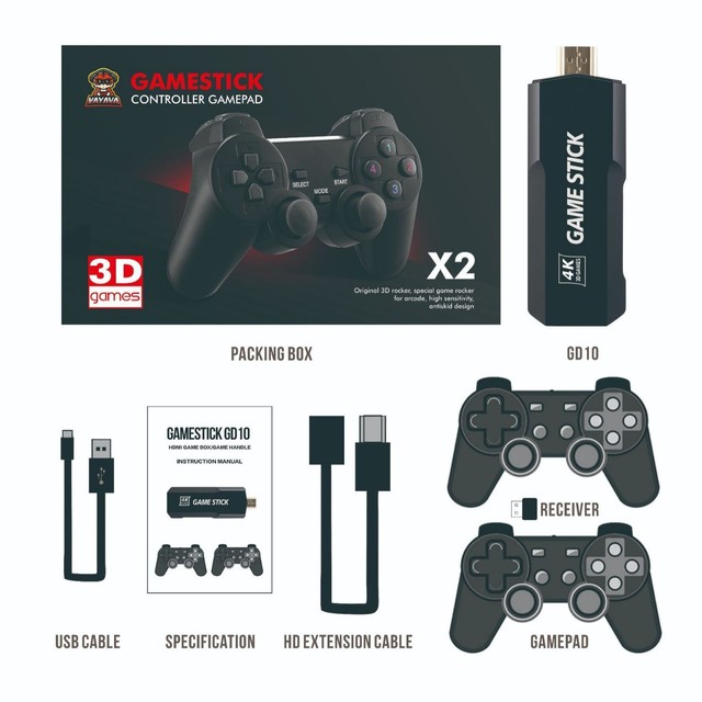 GD10 TV Game Console X2PLUS Open-Source 3D Wireless for Bluetooth Controller EU Plug FC CPS for Home for Foreign Trade Cross-Bor