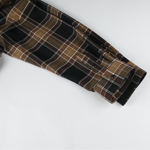 Chemises à manches longues à <span class=keywords><strong>carreaux</strong></span> surdimensionnées de style vintage pour hommes avec logo personnalisé - Product Image 4