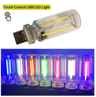 Lámpara Nocturna de Botella de Vidrio LED de Cerámica USB, Control Táctil, Mini Lámpara Romántica para Computadora, Luz Ambiental para Auto