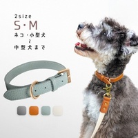 Collier pour chien et chat en cuir véritable, matière en cuir de vache, design mignon, style décontracté, motif monochrome pour petits/chiens moyens.
