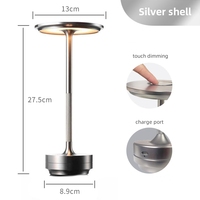 Lámpara Táctil USB LED de 5W, Regulable, Moderna, Portátil, Recargable, para Mesa de Comedor, Bar, Ambiente, Inalámbrica con Batería
