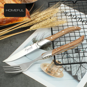 طقم أدوات مائدة من laguiol stiet مع مقبض خشب الورد رائج البيع - Product Image 1