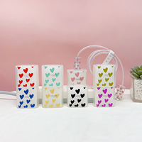 Mignon amour coeur bricolage câble protecteur étui pour iphone 17 16 20W chargeur de téléphone ligne de données fil économiseur étui couverture