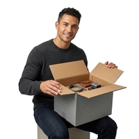 Boîte aux lettres pliable robuste en carton kraft brun, personnalisable, ondulée, avec revêtement UV, biodégradable et écologique