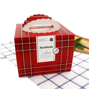 Personalized Disposable Take Away Bread Paper Boxes For Food Cake Cardboard Box With Window