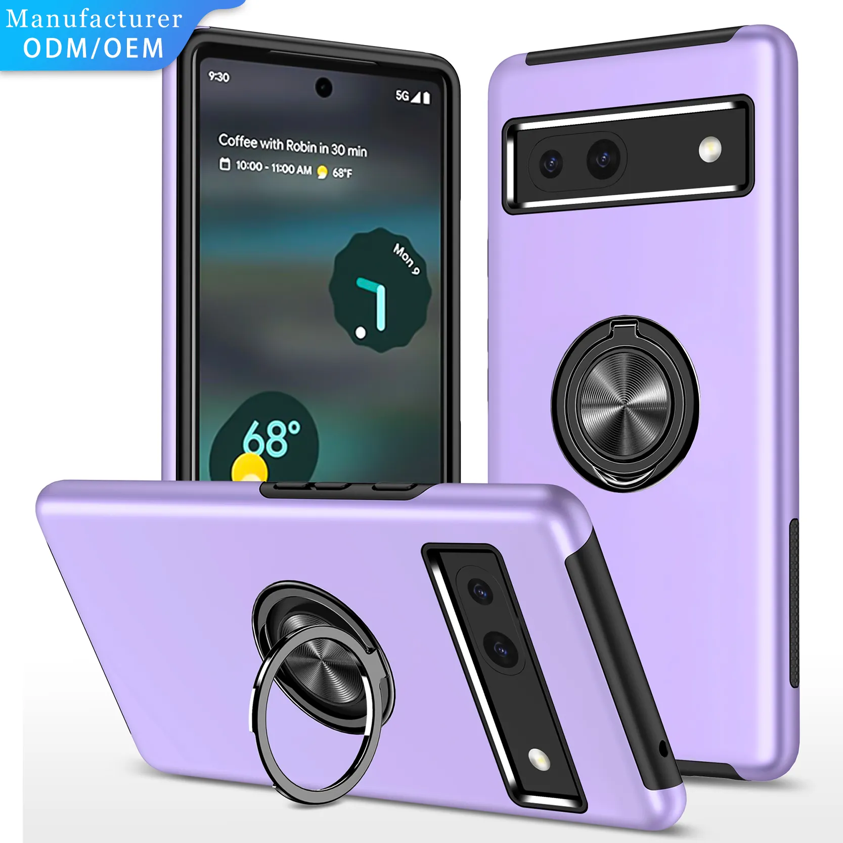 For Google Pixel 7A Case Heavy Duty Armor Protective with Magnetic Ring Stand Phone Cover