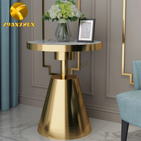 Ensembles de meubles de salon Xuanzhen, table basse en marbre pas chère, table d'appoint moderne, table d'appoint en métal de luxe pour salon