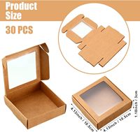 Boîtes pliantes en papier kraft brun recyclables avec fenêtre transparente, pelliculage mat et gaufrage pour emballage cadeau de boulangerie (éponge personnalisée)