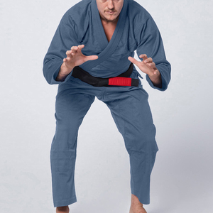 Steel <b>Blue</b> Karate Gi Slate Jiu Jitsu Kimono Unisex Pearl Weave Everyday Training Ripstop Pants Casual Grappling Comfortable 100% - Product Image 2