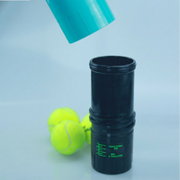 Pot de rangement portable en plastique cyan pour balles de tennis, qui maintient les balles élastiques