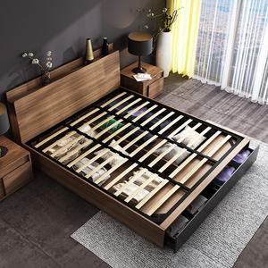 Muebles de lujo para el hogar, juego de dormitorio de diseño multifuncional, se puede elevar y bajar, ajustable, cama de almacenamiento de madera - Product Image 4