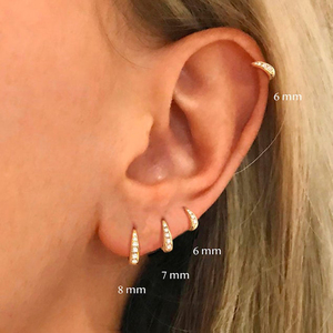 ROXI 6/7/8 Mét Bán Buôn Thời Trang Huggie 925 Sterling Silver Phụ Nữ Quà Tặng 18K Mạ Vàng Hoop Earrings - Product Image 4