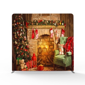 Giáng Sinh <span class=keywords><strong>Backdrop</strong></span> 8x8ft Xách Tay <span class=keywords><strong>Backdrop</strong></span> Đứng Giáng Sinh Loạt Tùy Chỉnh Vải Khuyến Mãi Pop up Biểu Ngữ Tường - Product Image 1