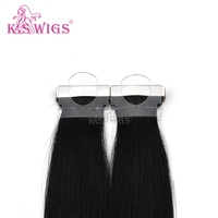 Extensiones de Cabello de Alta Calidad, 20 Piezas, Negras, Invisibles, de PU, Cabello Chino Liso, Sedoso, Suave, Remy, Duradero, Sin Enredos