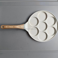 Poêle à gaufres et crêpes en métal moulé sous pression, antiadhésive, 7 trous, compatible induction