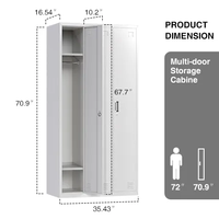 Casier de rangement en métal pour vêtements de travail, casier de rangement en acier pour le vestiaire
