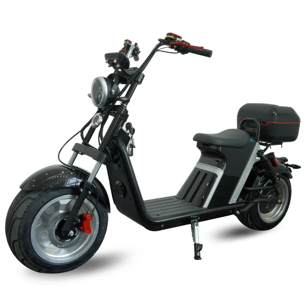 Potente motocicleta Citycoco Mobilidade elétrica E Scooters de alta velocidade sem dobras para adultos