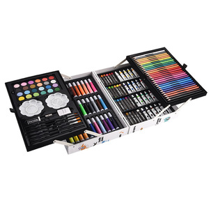 YICHEN Set da Pittura 136 Pezzi in Scatola Regalo a Doppio Strato, Tema Mondo Animale, con Strumenti per <span class=keywords><strong>Disegno</strong></span> e Pennelli, per Compleanni/Feste - Product Image 1