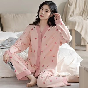 Pijamas Térmicos al por Mayor de Fábrica para Mujer, Colección Primavera-Otoño 2025, Ropa de Casa, Traje de Otoño-Invierno, Transmisión en Vivo para Microempresas - Product Image 4