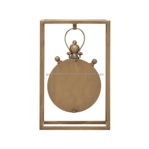 Reloj de mesa Vintage con marco cuadrado, chapado en oro, decoración del hogar, Premium, con números romanos, agujas negras - Product Image 3