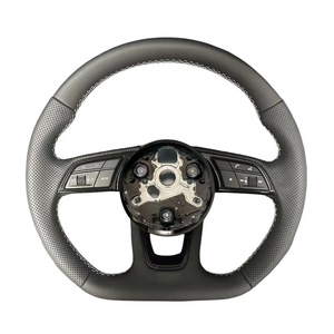 Volante de cuero para <span class=keywords><strong>Audi</strong></span> A3 8V A6 C7 C6 S3 A5 A4 B8 B9 Q7 Q5 RS3 A7 TT S8 <span class=keywords><strong>Q8</strong></span> S4 A8 RS7 S5 S6 S7 cuero - Product Image 4