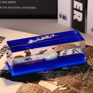 <b>TikTok</b> Cruise Ship Fluid Drift <b>Bottle</b> Rectangle Desktop Decoration With Backlight Birthday Gift For Boys - Product Image 2