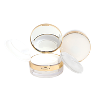 Boîte à maquillage vide en plastique de luxe personnalisable avec des matériaux recyclés pour le blush/poudre pressé, logo DIY disponible