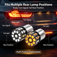 Ampoule LED pour voiture 2835-33SMD, 6000K blanc ambre, double couleur, feu stop, clignotant, feu arrière, feu de position, 12V