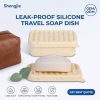 Boîte à savon de voyage en silicone anti-fuite de qualité supérieure, étui à savon portable avec couche de drainage pour la salle de bain, la salle de sport et les voyages en plein air