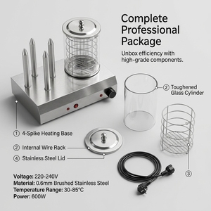 Commercial <b>Electric</b> Hot Dog <b>Steamer</b> with 4 Bun Warmer Spikes Warmer Holding Machine for Cafe Bistro Snack Counter - Product Image 6