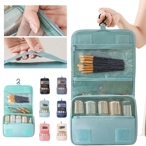 Trousse de maquillage enroulable à suspendre multifonctionnelle de grande capacité Trousse de toilette Organisateur de voyage Trousse de maquillage pour femmes - Product Image 1