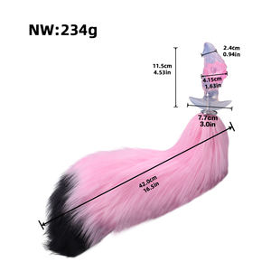 CF-P9147 Vibration 3 Geschwindigkeit + 7 Frequenz Doppel boot Anker Form Silikon Sicherheit Anal Stecker Drei Farben mit Schwanz Anal Stecker - Product Image 6