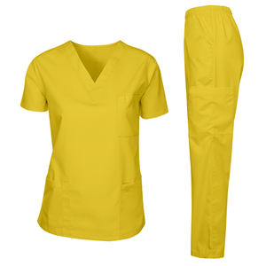 Uniforme médical classique en deux pièces de couleur marron, ensemble de blouses confortable et durable avec des poches fonctionnelles pour les professionnels de la santé et les cliniques - Product Image 3